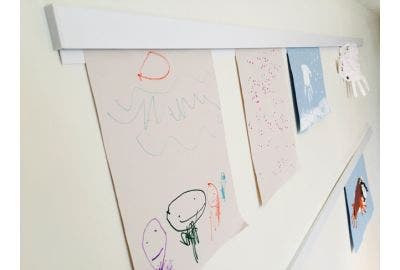 Displaying Children's Artwork Without Sharps, Tape, or Magnets