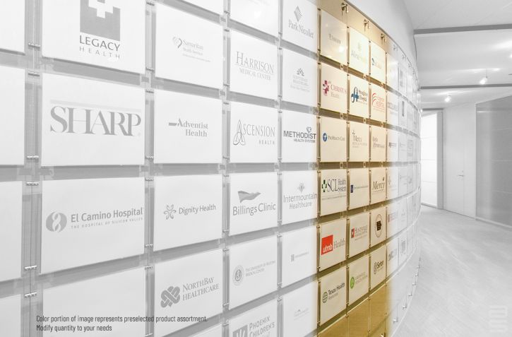 Acrylic Pockets creates brag wall on curved wall