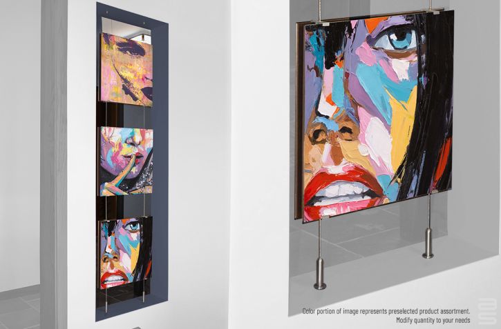 Display Hanging System hangs panels in niche