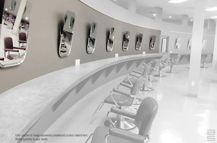 Picture Hanging System hangs mirror on curved wall
