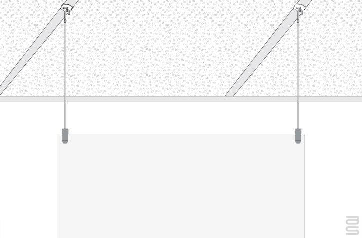 Drop Ceiling Hanger T Bar - Covid-19 Protection Kit - Hanging System for Plexiglass / Glass