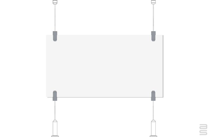 Tensioned Fixed Piers - Covid-19 Protection Kit - Hanging System for Plexiglass / Glass