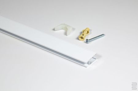 Xpo Rail Track - Cool White (RAL 9016), 72-in (180 cm) with installation hdw.