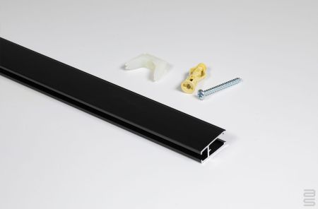 Xpo Rail Track - Black, 72-in (180 cm) with installation hdw.