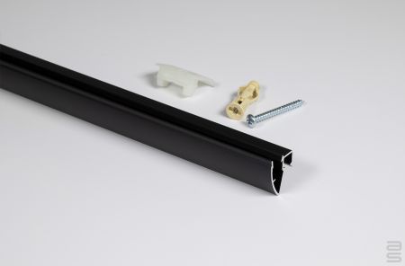 Up Rail Track - Black, 72-in (180 cm) with installation hdw.