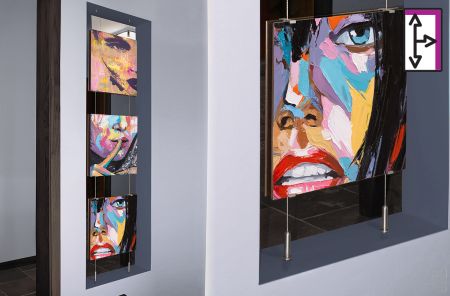 Display Hanging System hangs panels in niche