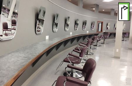 Picture Hanging System hangs mirror on curved wall