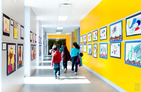 Casso Rail: Art Display Rail for School Hallways