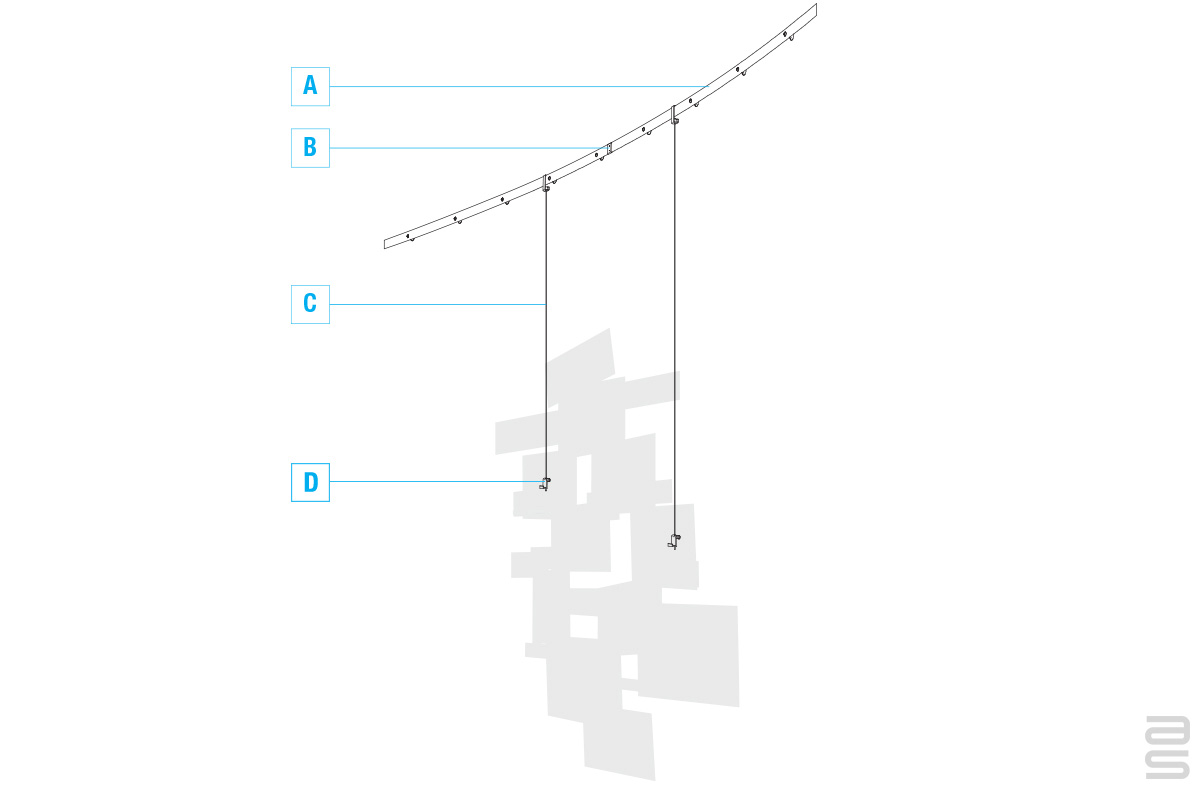 Sleek hanging rail for residential and commercial