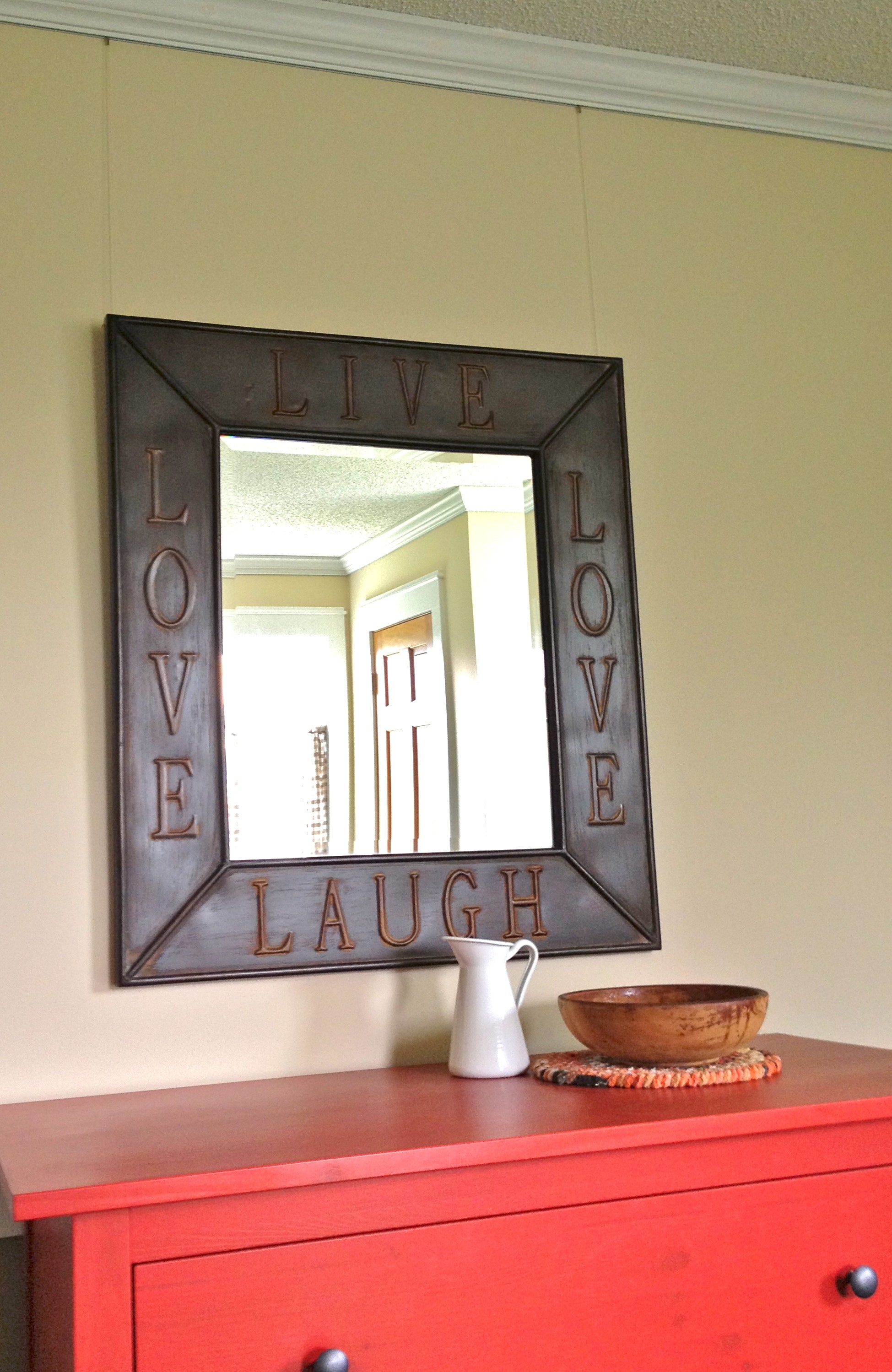 Mirror hangs from Click Rail Track by AS Hanging Systems
