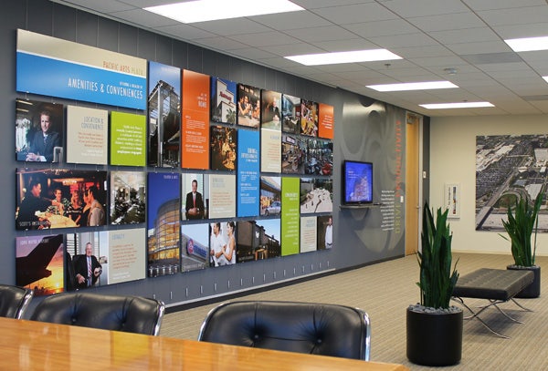 AS Hanging Systems Panel Hooks play an important role at Irvine Company Marketing Offices.