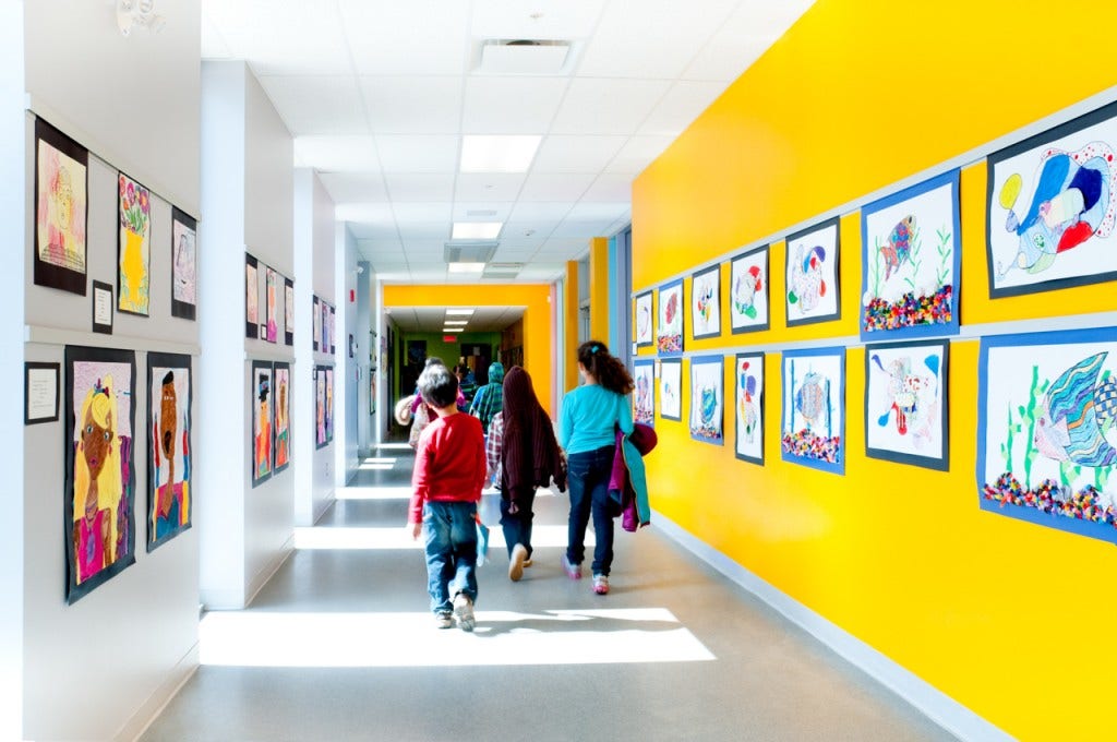 Casso Display Rail Hangs Children's Art in Schools Beautifully