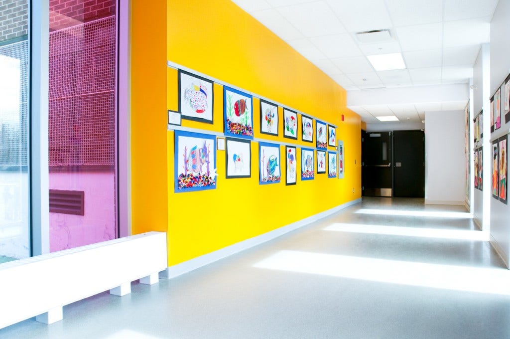 Casso Display Rail Hangs Children's Art in Schools Beautifully