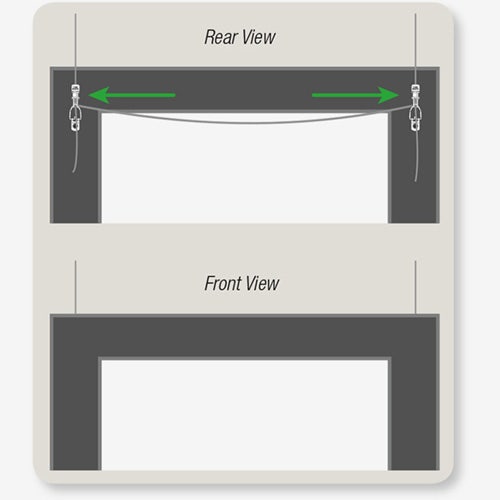 How to Optimize Hanging Systems series by ashanging.com - 2 Cables Hooked to Frame Attachment Points