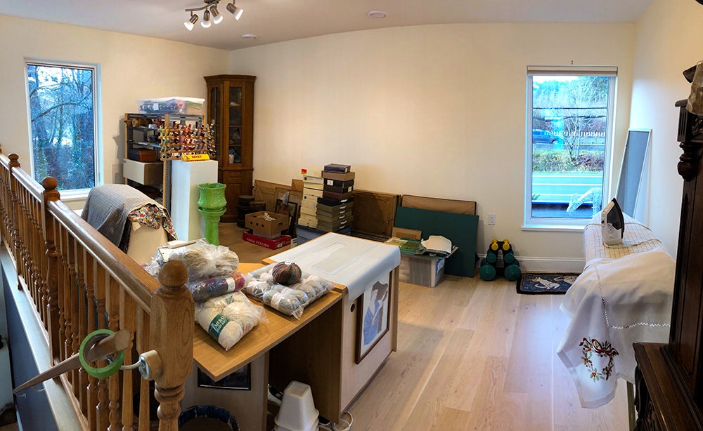 How to hang picture in a studio space?