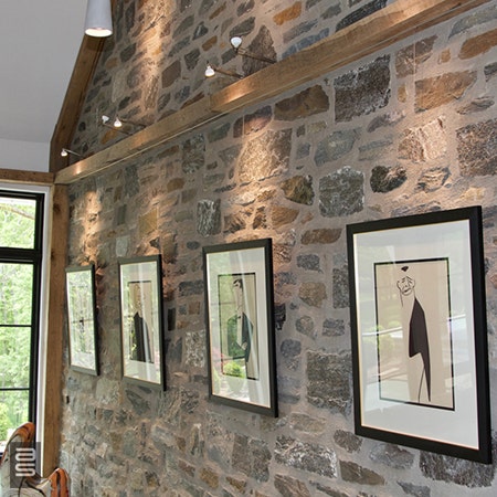 Click Rail System is our most discreet hanging rail Click Rail System hidden inside wood beam