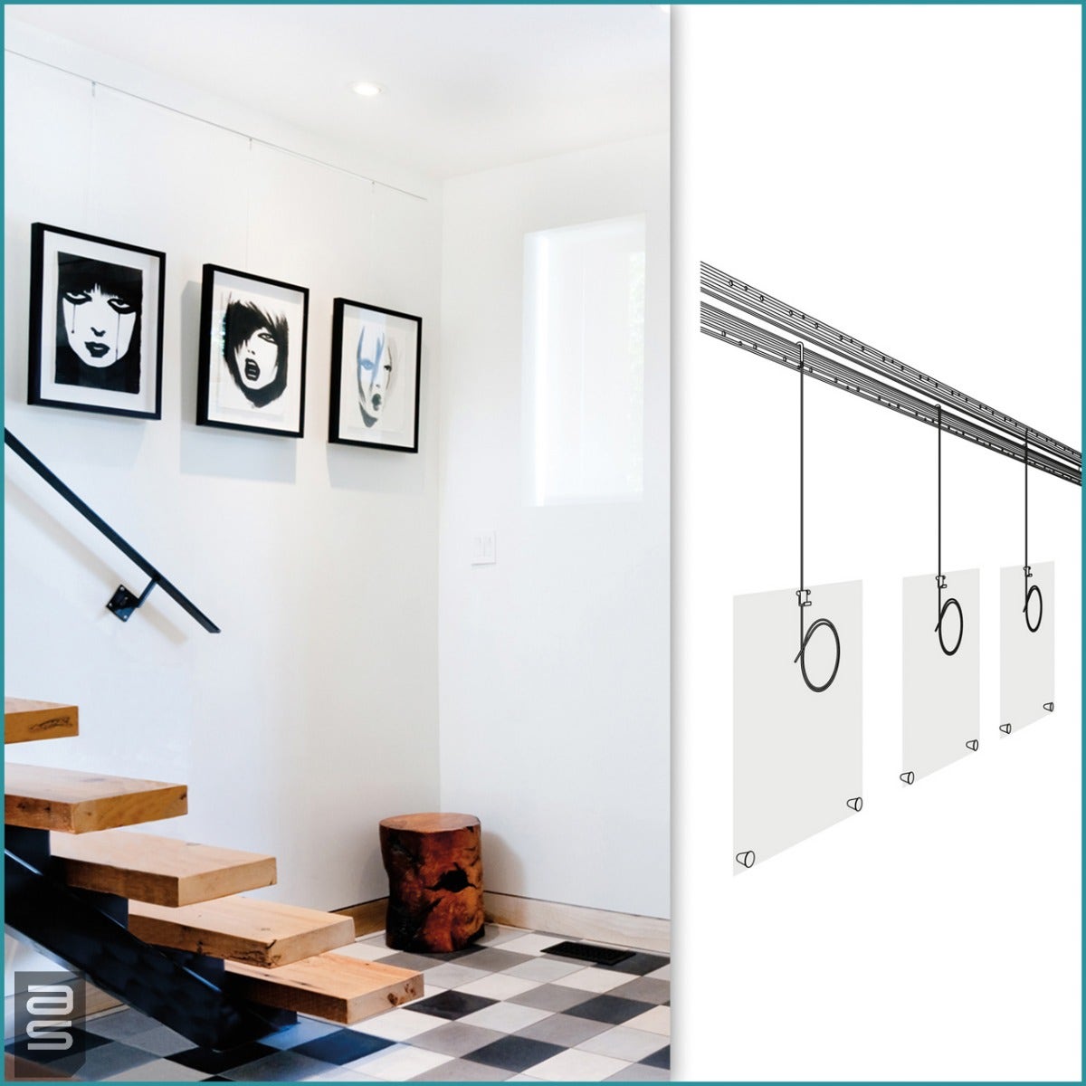 built in picture hanging systems