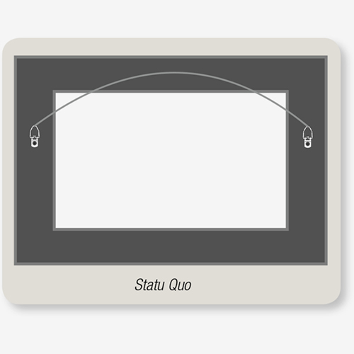 Rear view of standard hang wire on picture frame by AS Hanging Display Systems