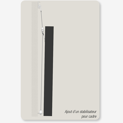 Frame stabilizers by AS Hanging Display Systems prevent picture frame top tilt.