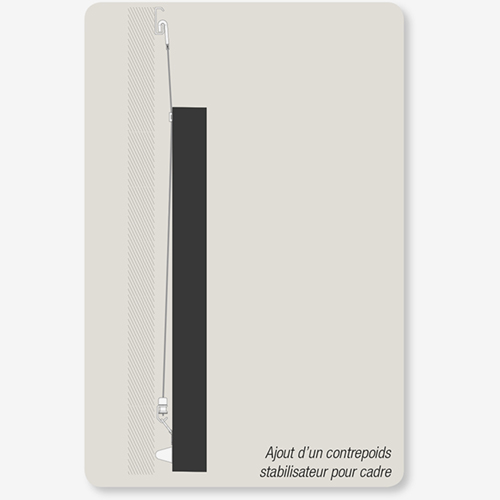 Face Forward Frame Tilt corrected by using Counter Weight Stabilizer and Bumpers by AS Hanging Display Solutions.