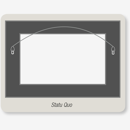 Framed art with conventional hang wire by AS Hanging Display Systems.