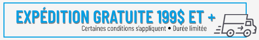 Expédition gratuite, commande minimum 199$