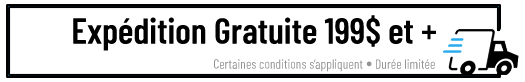 Expédition gratuite, commande minimum 199$