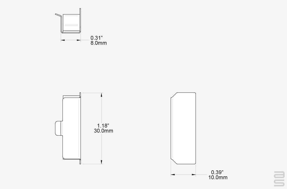 A1004 Classic Wall Track End-Cap Specs AS Hanging Display Systems