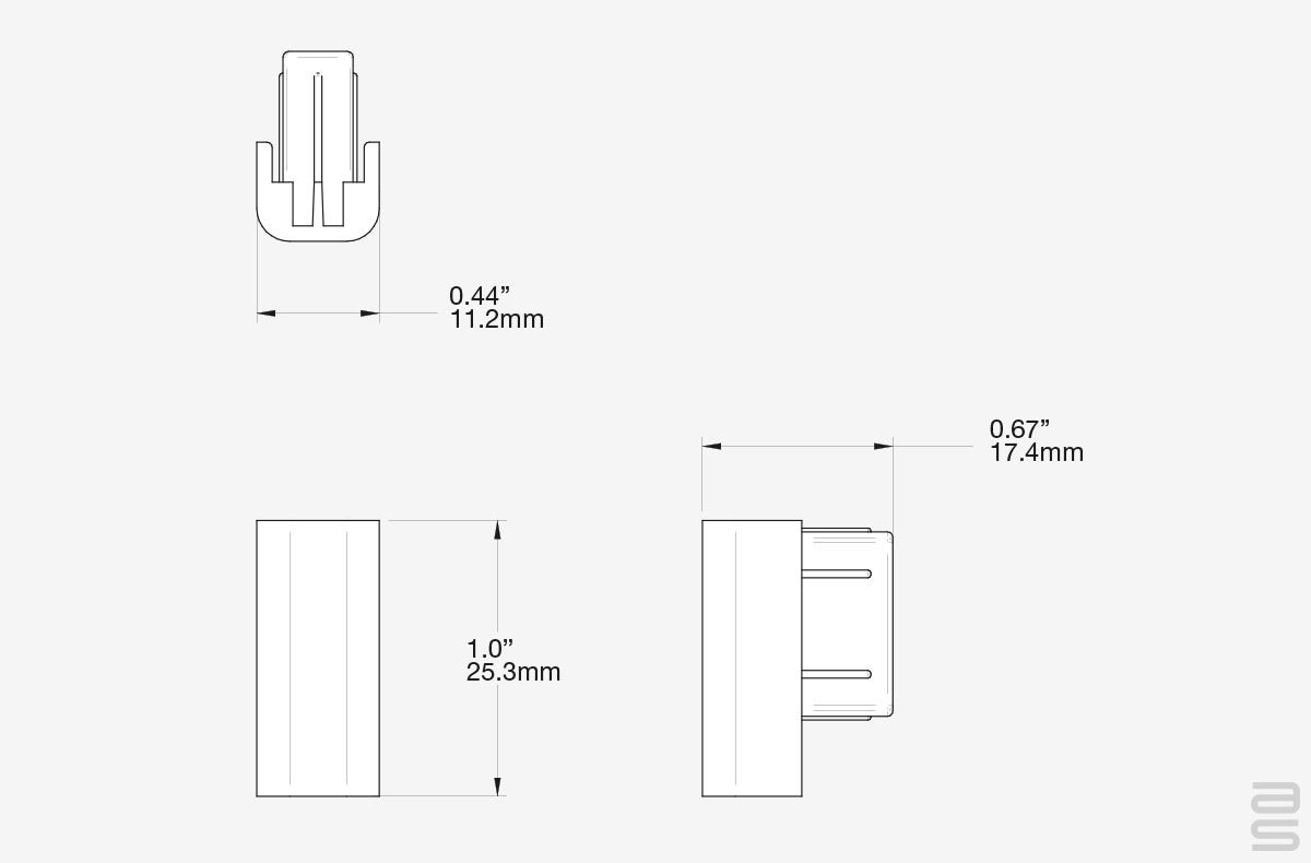 Click Rail End Cap Spec Sheet