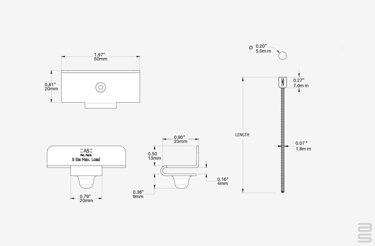 Grid Ceiling Wall Hanger Kit Specs