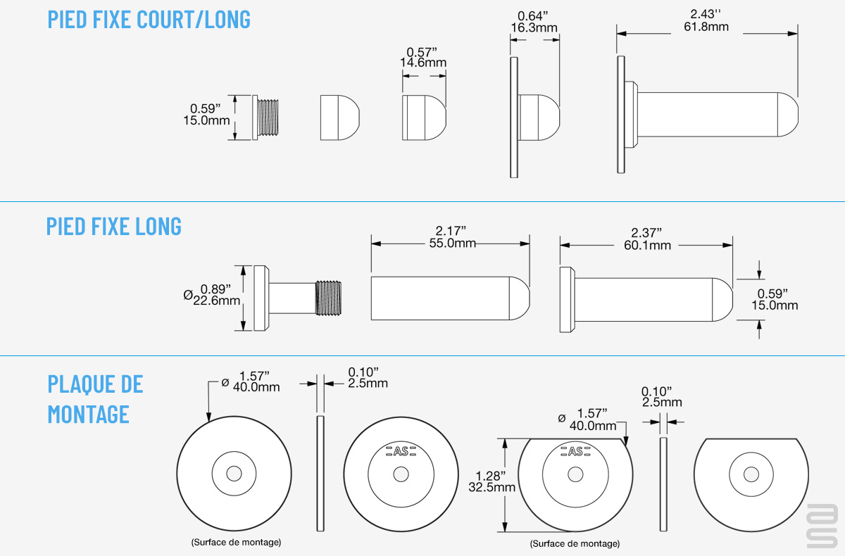 Ensemble de Pieds Fixe Ensemble de Pieds Fixe
