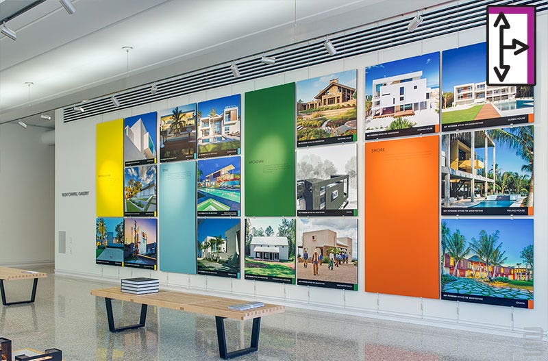 INGENIOUS HANGING DISPLAY FOR OFFICE HALL